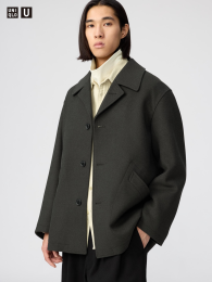 UNIQLO Шерстяное короткое пальто с добавлением других волокон.  фото