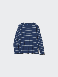 UNIQLO Девочки: футболка с круглым вырезом и длинными рукавами (Размеры 100-160)  фото