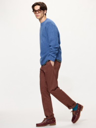 UNIQLO «Слим чино» Прямые узкие чиносы, размер 100, цвет Ультрамарин  фото