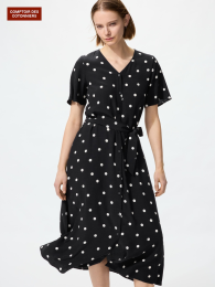 UNIQLO Рейонное длинное платье (Размер: L, Цвет: Черный)  фото
