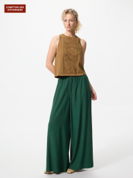 UNIQLO Легкие широкие брюки Comptoir des Cotonniers (Размеры: S-XL, Цвета: Черный, Темно-зеленый, Выбеленный)  фото
