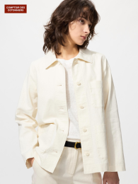 UNIQLO Льняно-хлопковый жакет (Размер L, Синий)  фото
