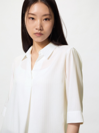 UNIQLO Рубашка с воротником-стойкой из вискозы/с рукавом три четверти.  фото