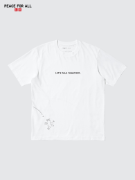 UNIQLO Футболка PEACE FOR ALL (Белый, XXL) - Символ Мира  фото