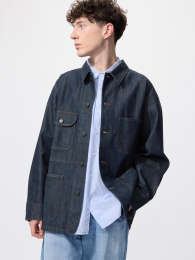 UNIQLO Утилитарная джинсовая куртка Синий, 4XL, 3XL, XXL, XL  фото