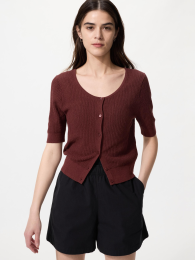 UNIQLO Прозрачный кружевной кардиган с круглым вырезом  фото