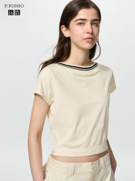 UNIQLO Блузка с вырезом «лодочка» XXL: Синий, Натуральный, Черный, Желтый  фото