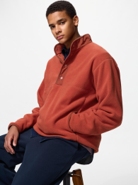 UNIQLO Флисовый пуловер на пуговицах  - купить