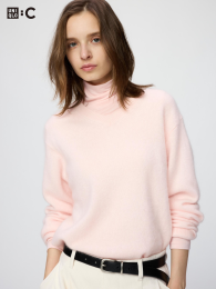 UNIQLO Пушистый кашемировый расслабленный свитер с V-образным вырезом  фото