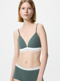 UNIQLO Хлопковый бесформенный бюстгальтер, размеры XXL, XL, L, M, S, XS, 3XL, цвета Зеленый, Черный, Серый  фото