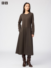 UNIQLO Сатиновое комбинированное платье  - купить