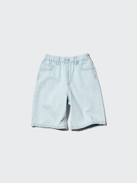 UNIQLO Багги-шорты Синие, Объемные, Длина ниже колена (Размеры 100-160)  - купить