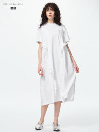 UNIQLO Платье-футболка с оборками  фото
