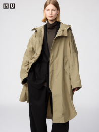 UNIQLO Длинное пальто с капюшоном  - купить