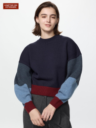 UNIQLO Свитер с разноцветными блоками.  фото