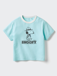 UNIQLO Футболка Peanuts UT Бигль-скаута Снупи, Размер 100, Синий  фото
