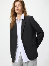 UNIQLO Тейлориджакет свободного кроя, Черный, Размеры XS-3XL  фото