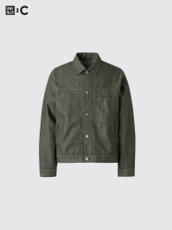 UNIQLO Джинсовая куртка-трекер, регулярный силуэт, укороченная длина  - купить