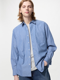 UNIQLO Рубашка с длинным рукавом/в полоску/с обычным воротником  фото