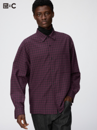 UNIQLO Рубашка из легкого в уходе материала, размеры S-4XL, цвета Синий, Коричневый, Винный  фото