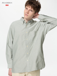 UNIQLO Оверсайз Оксфордская Рубашка | Размеры XS-4XL, Синий/Зеленый  фото