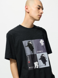 UNIQLO Коллекция сакэ UT: Снежный человек, Черный, Размеры S-4XL  фото