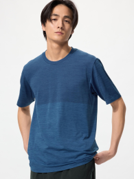 UNIQLO Сухая рубашка с сеткой, размеры S-4XL, цвета Синий, Серый  - купить