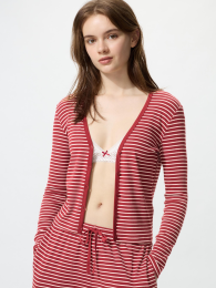 UNIQLO Кардиган с V-образным вырезом, Полосатый, Размеры S-3XL  фото