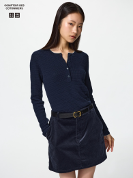 UNIQLO Мериносовый свитер с воротником хенли.  фото