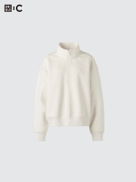 UNIQLO Свитшот с половинной молнией, спортивный дизайн, расслабленный силуэт  фото
