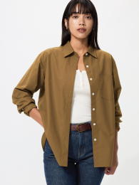 UNIQLO Хлопковая блендовая рубашка  фото