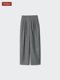 UNIQLO Широкие шерстяные зауженные брюки / удлинённая длина  фото