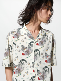 UNIQLO Рубашка с открытым воротом  фото