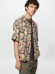 UNIQLO Рубашка с Открытым Воротником 3XL, XXL, XL, L, M, S, 4XL - Желтый  фото