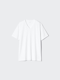 UNIQLO Эйризм хлопковая футболка с V-образным вырезом  фото